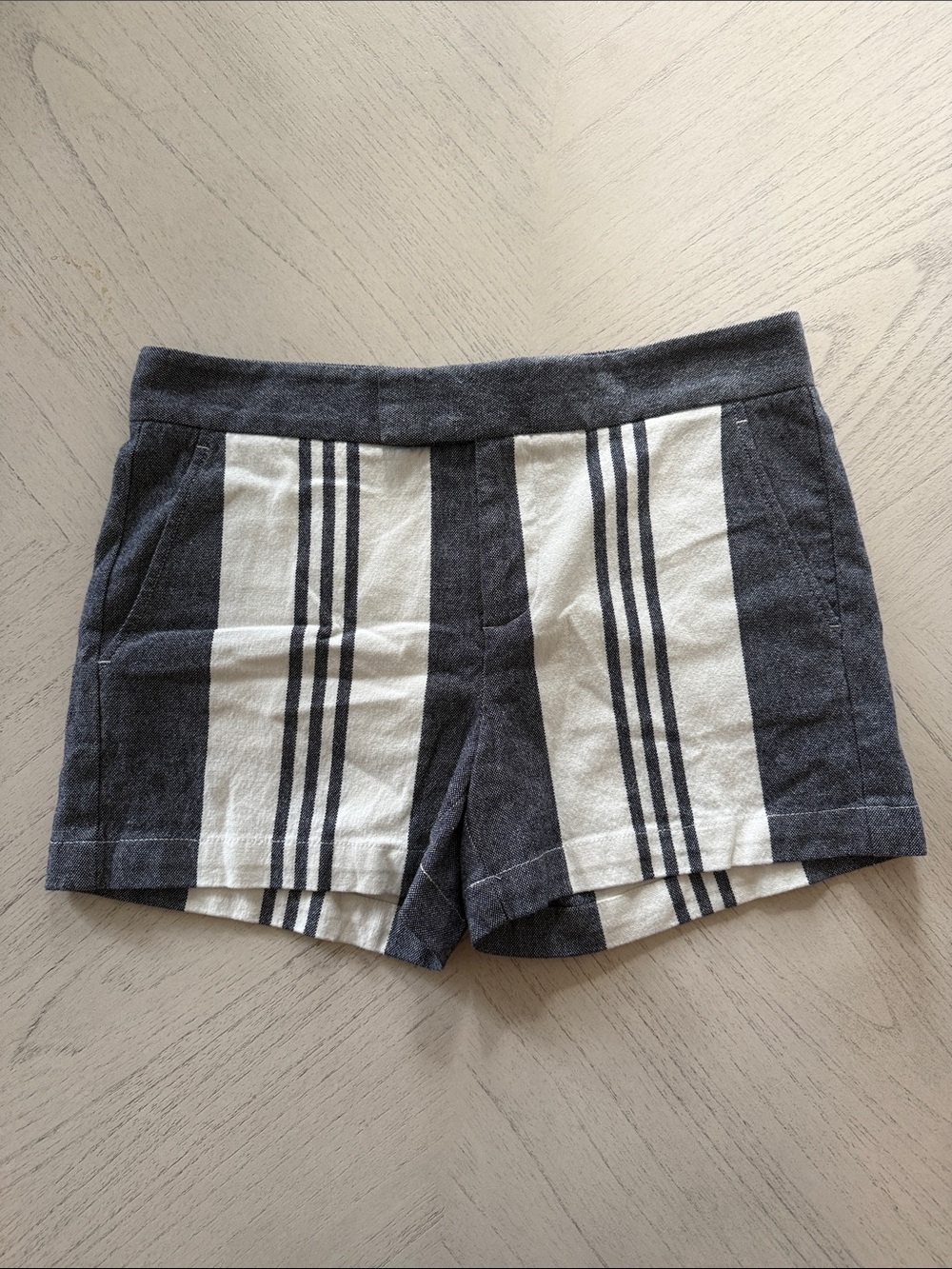 Vince High Waisted Mixed Stripe Linen Woven Shorts Size 2 [PH1115]